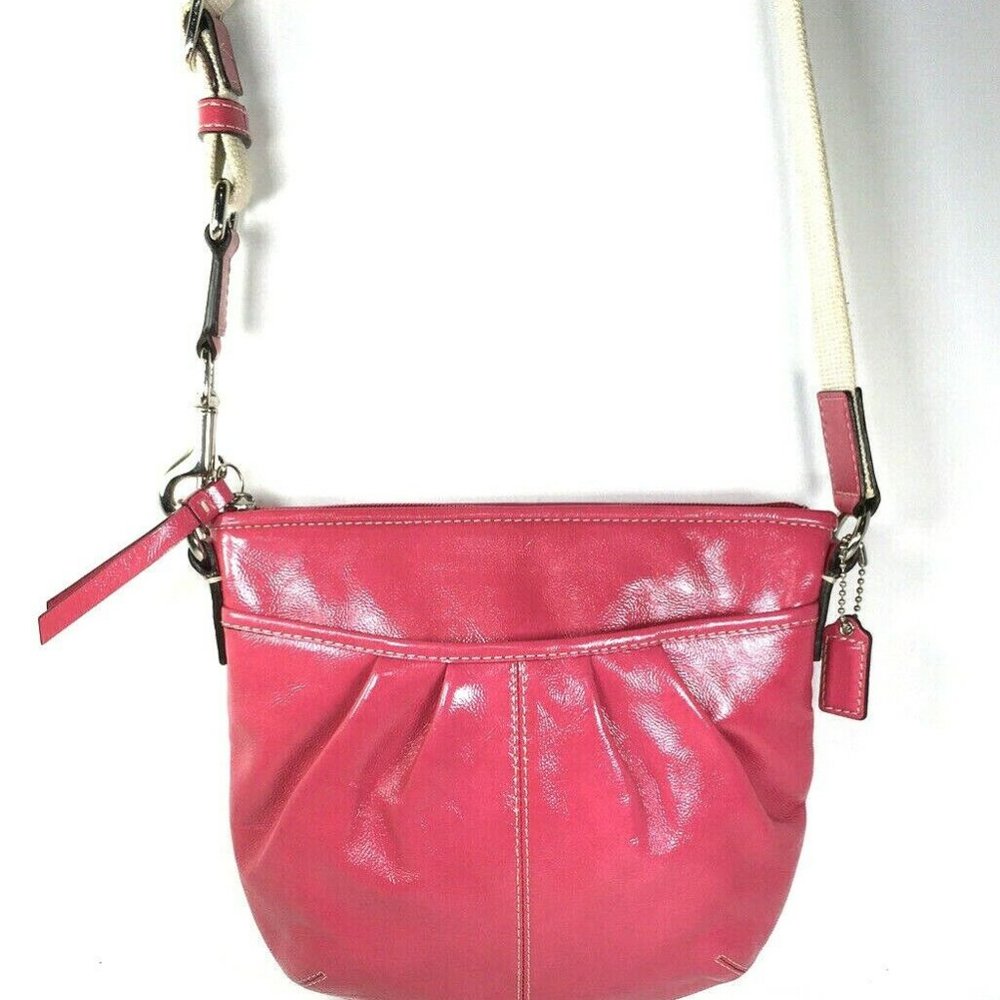 Coach Small Pink Coated Canvas Crossbody Bag